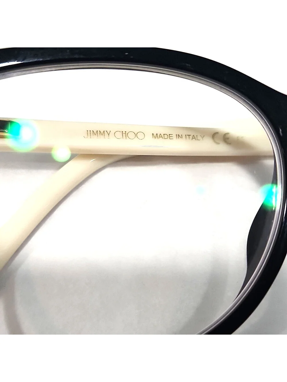 Jimmy Choo JC309 Black White Cat Eyes Eyeglasses 53-16 145 Italy